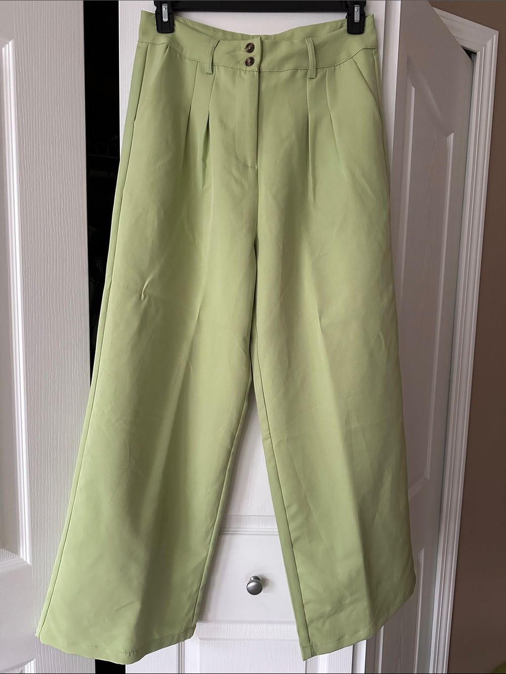 Cider Light lime Green Wide-Leg Trousers